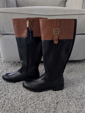 NWT women's Tommy Hilfiger Imina Wide Calf Riding Boots
